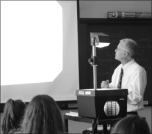 Overhead Projector (OHP) used for Choruses and Hymns