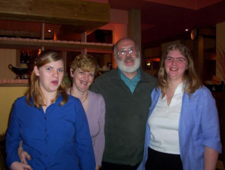 Rev Dick Prior with wife Sue and two girls